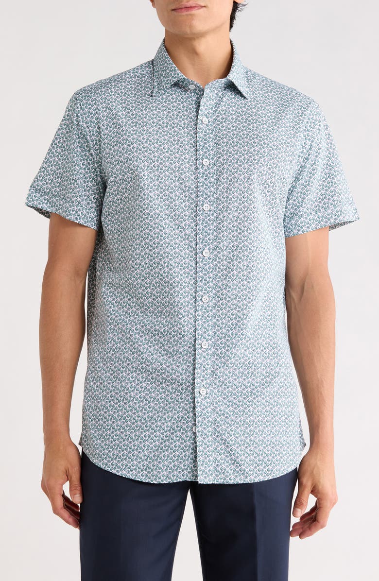 Rodd & Gunn Bell Valley Sports Fit Short Sleeve Button-Up Shirt, Main, color, Twilight