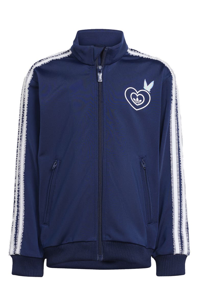 adidas x Disney Alice in Wonderland Kids' Firebird Track Jacket & Pants Set, Alternate, color, Night Indigo/ White