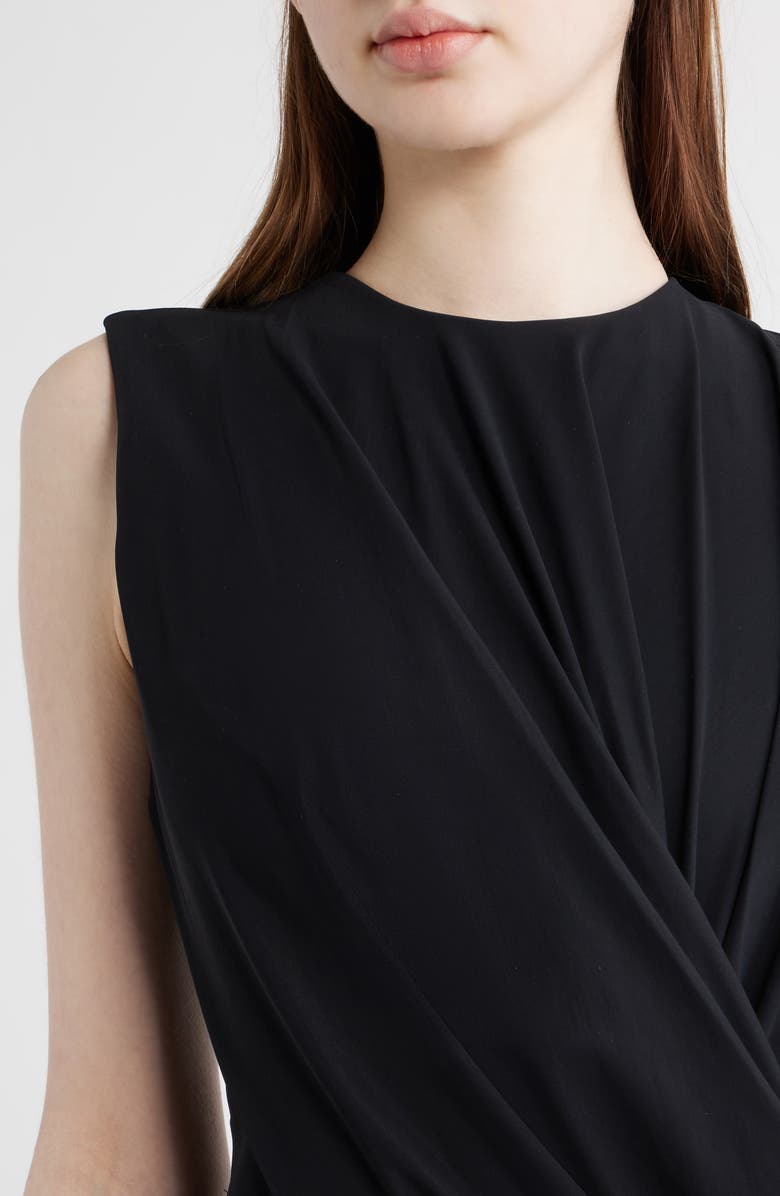 Chiara Boni La Petite Robe Frozy Ruched Sleeveless Gown, Alternate, color, 37 Black