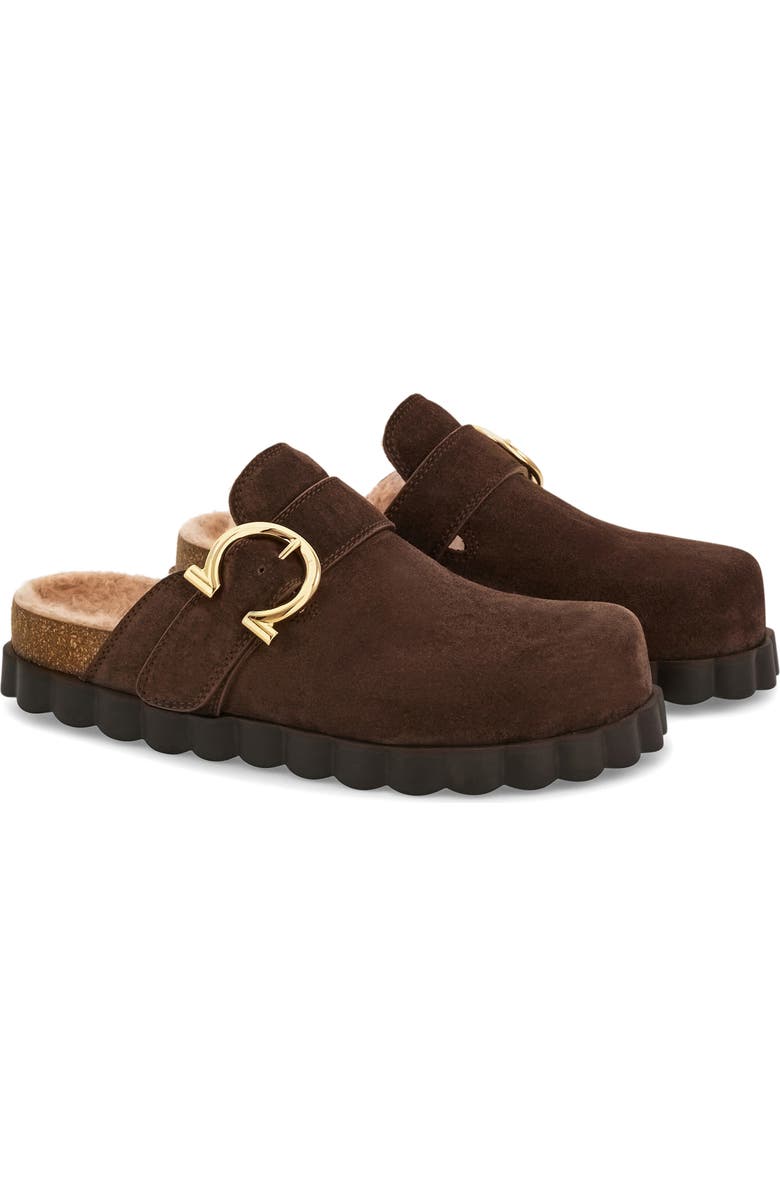 FERRAGAMO Zaida Genuine Shearling Lined Clog, Main, color, Testa Di Moro