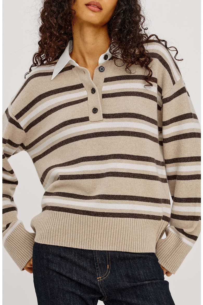 Paxton Stripe Henley Sweater, Main, color, HEATHER OAT STRIPE