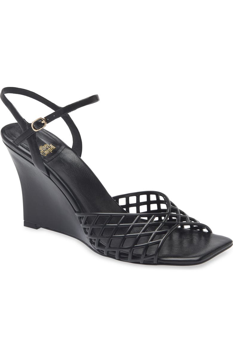 Jeffrey Campbell Bop-It Wedge Sandal, Main, color, Black