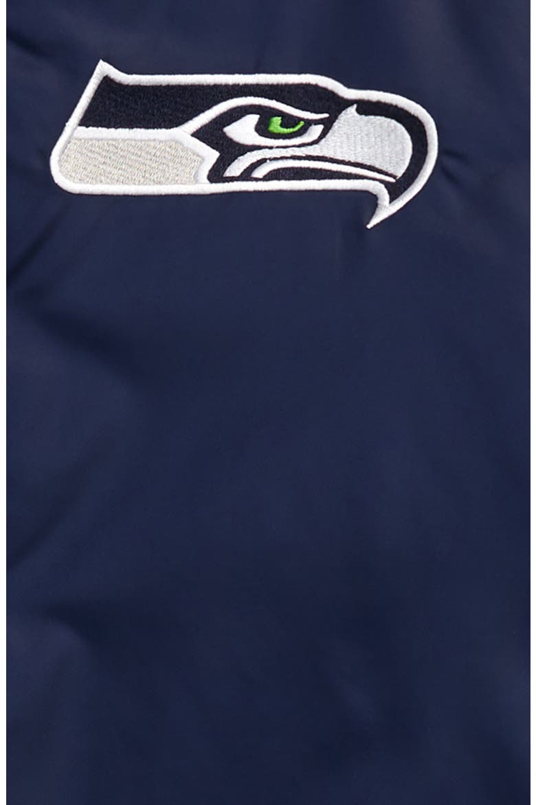 Outerstuff NFL Logo Seattle Seahawks Throwback Varsity Jacket, Alternate, color, COLLEGE NAVY