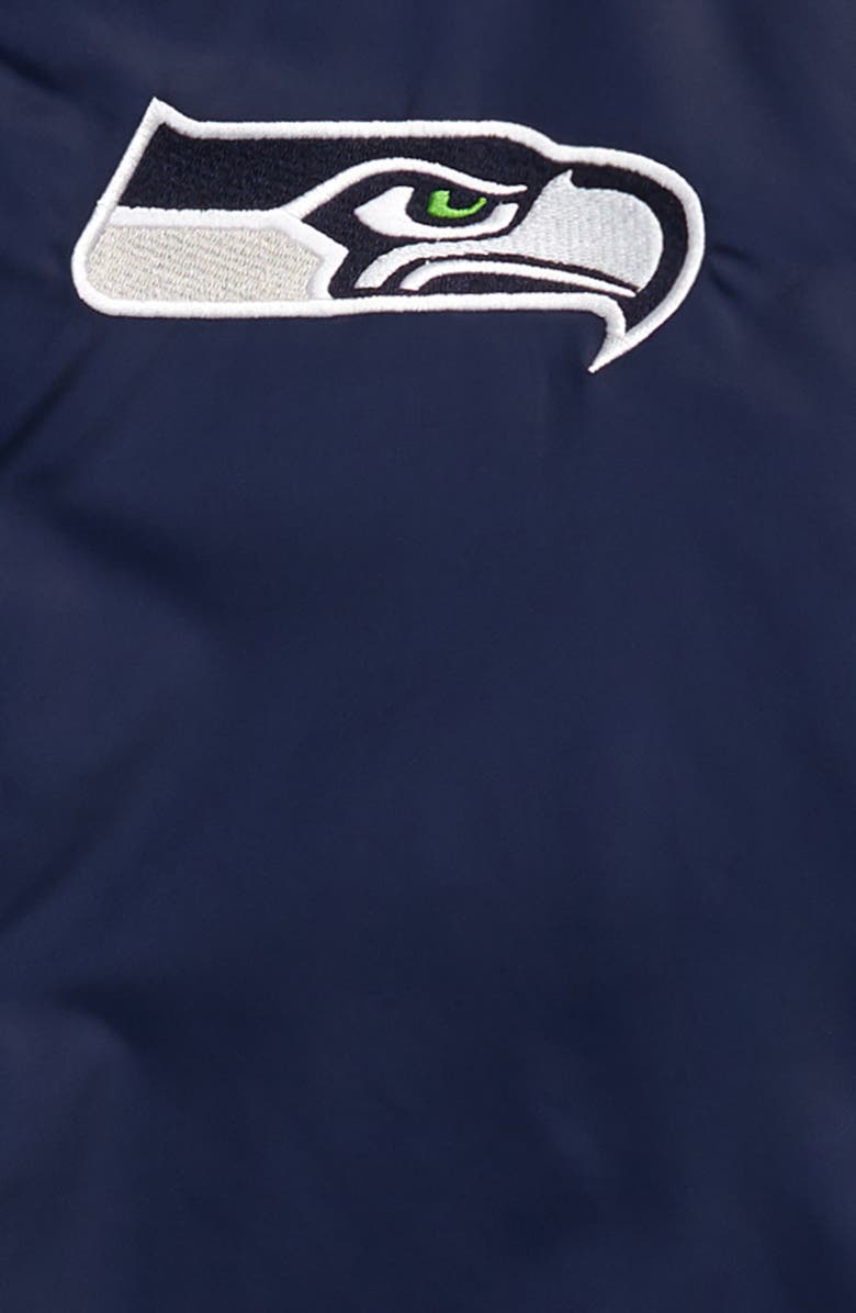 NFL Outerstuff NFL Logo Seattle Seahawks Throwback Varsity Jacket, Alternate, color,