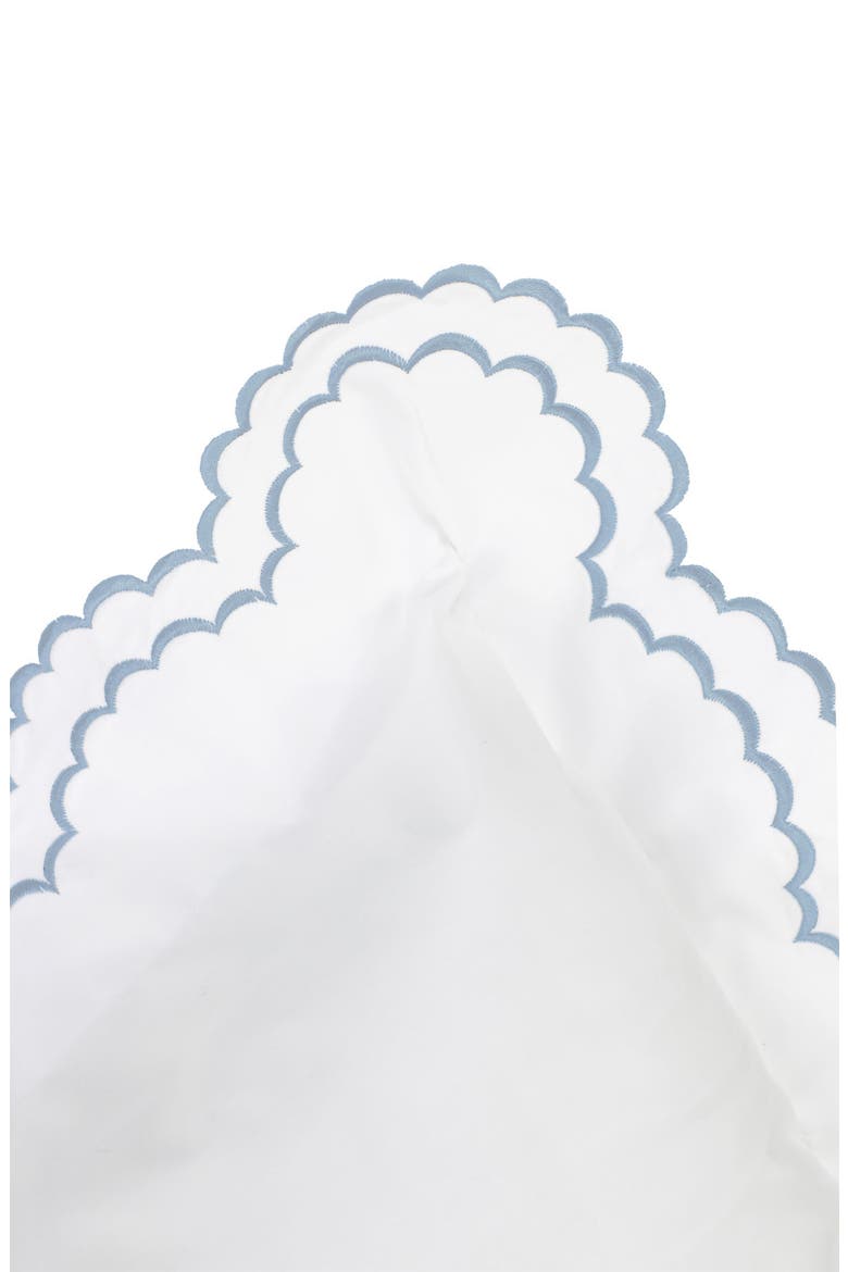 Embroidered Percale Crisp Cotton Double Scallopier Duvet Set, Alternate, color, BLUE