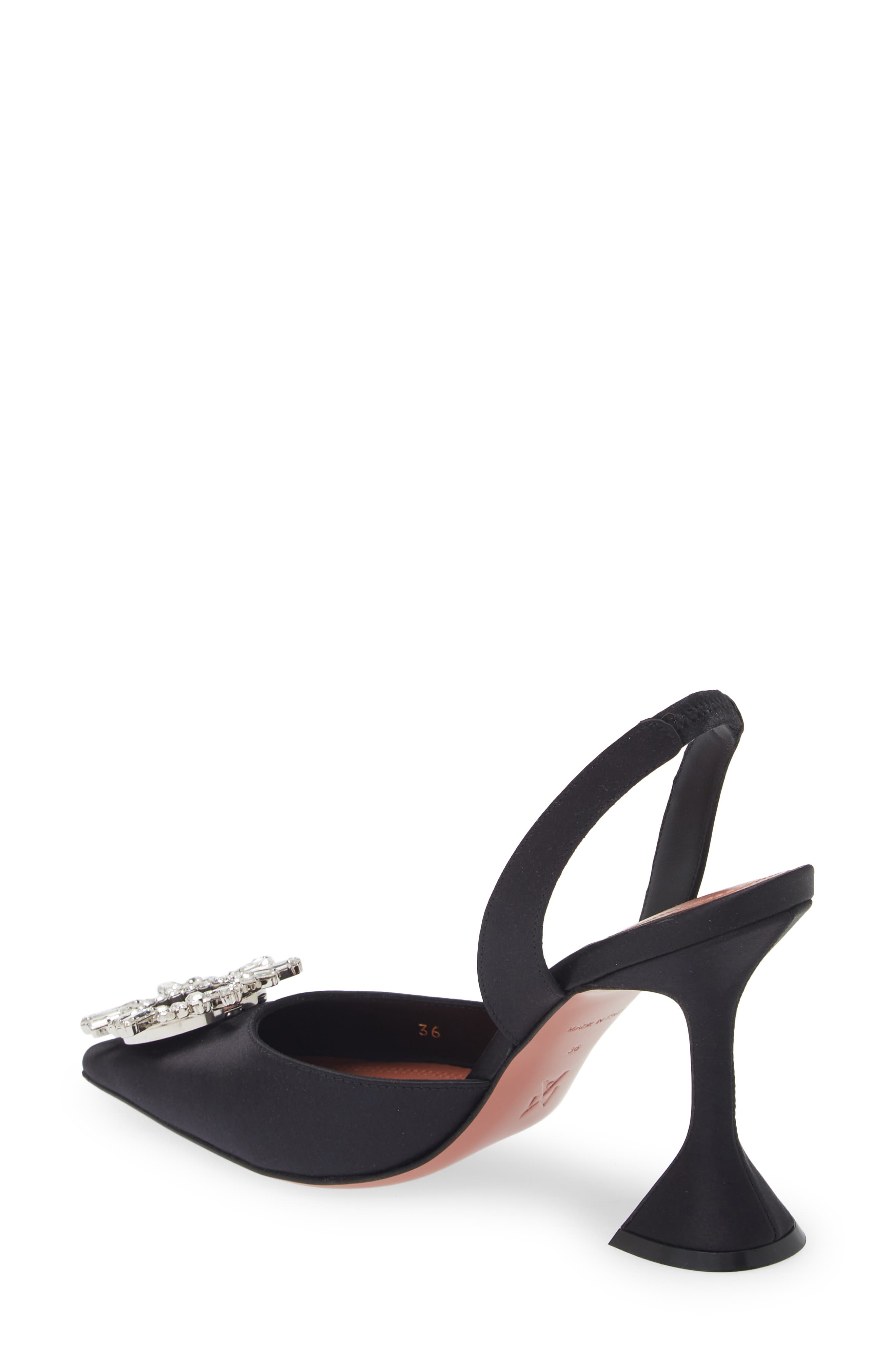 Amina Muaddi Begum Glass Pointed Toe Slingback Pump, Alternate, color, 