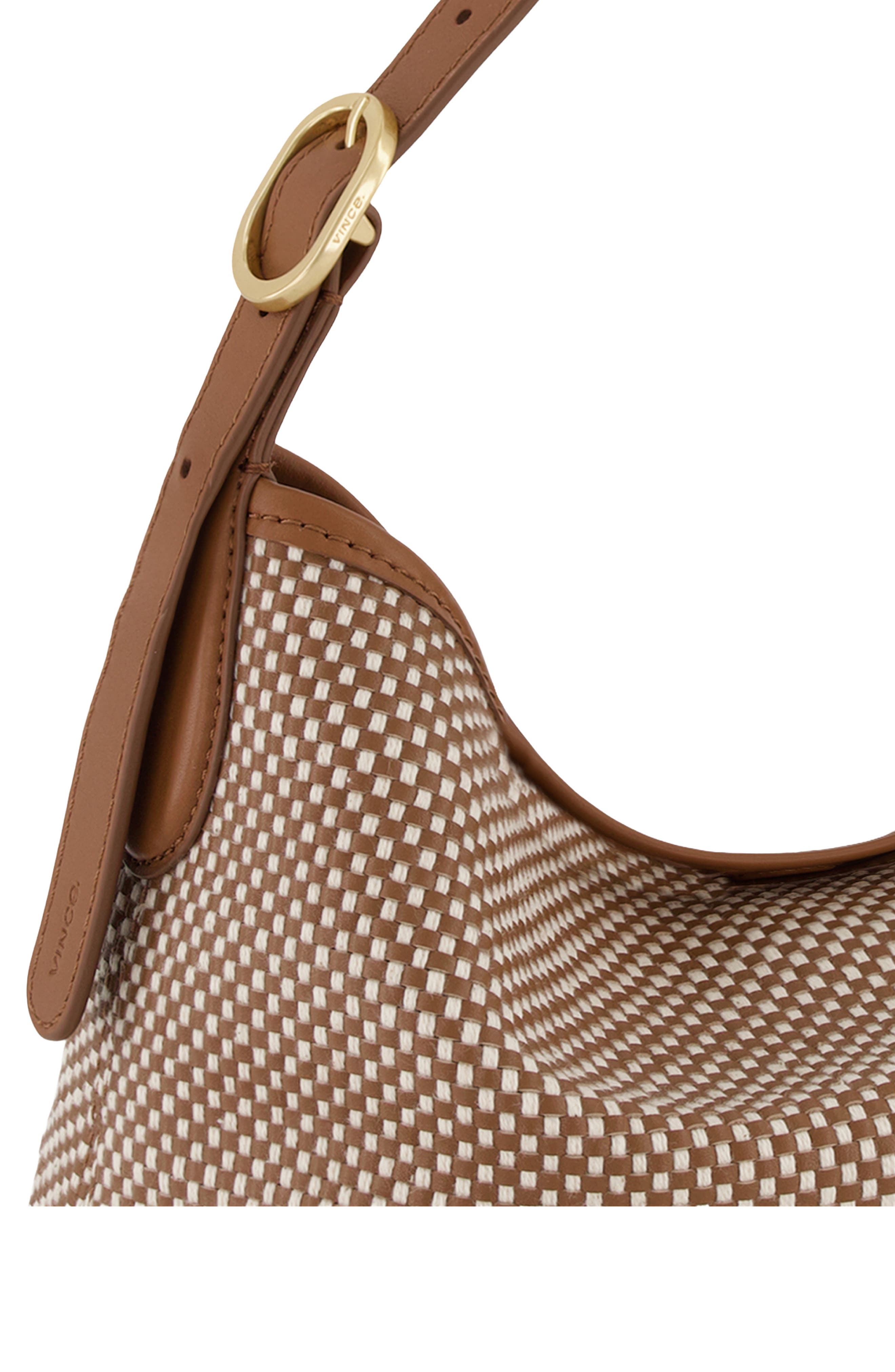 Vince Small Vivian Leather Hobo Bag, Alternate, color, Saddle/ Milk