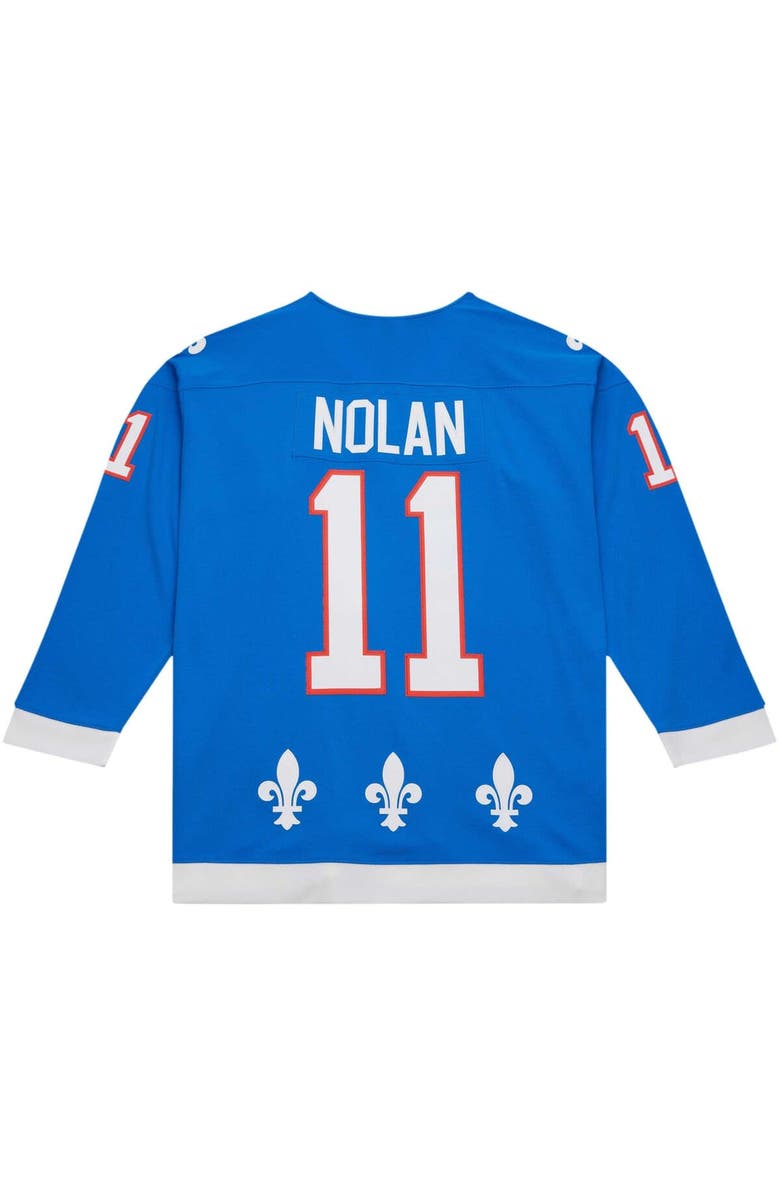 Mitchell & Ness Men's Mitchell & Ness Owen Nolan Blue Quebec Nordiques  1992/93 Blue Line Player Jersey, Alternate, color, 