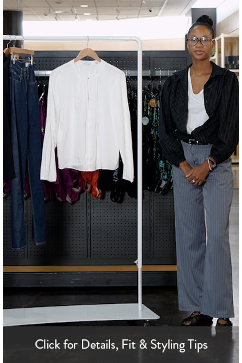 Pleated Neck Silk Blend Top video