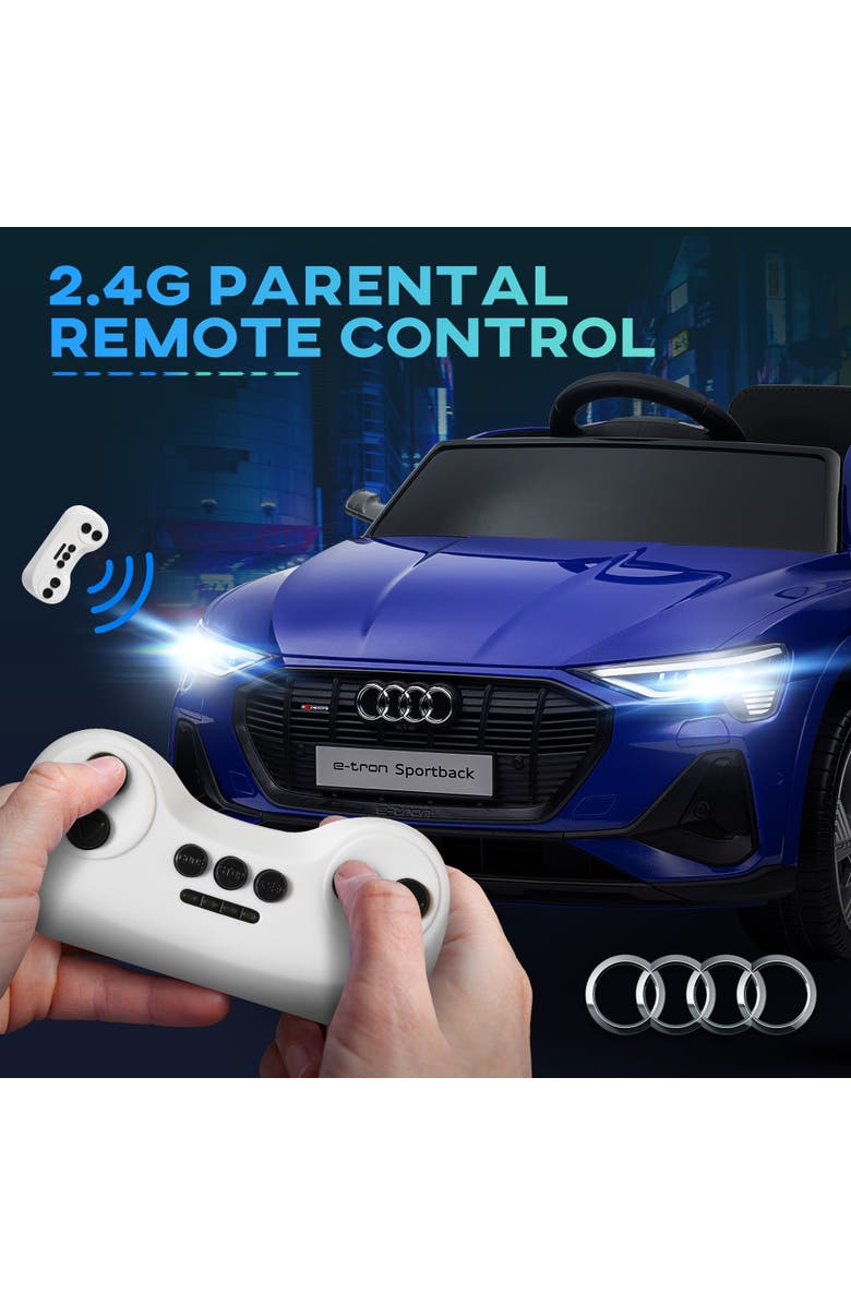Aosom 12V Kids Electric Audi Sports Car with Parent Remote Control, Lights, Music, Horn, Alternate, color, Blue