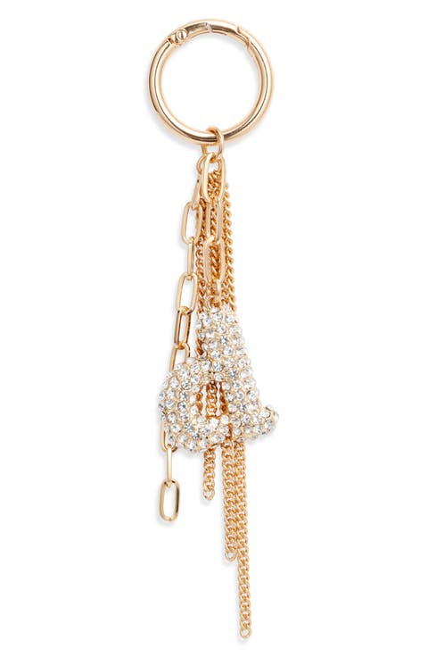 Pavé Crystal Inital Bag Charm