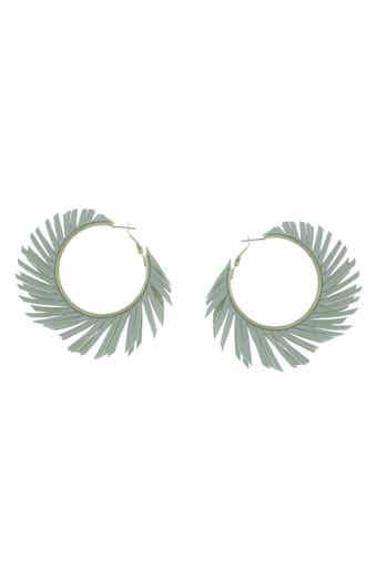 OLIVIA WELLES Fringe Hoop Earrings