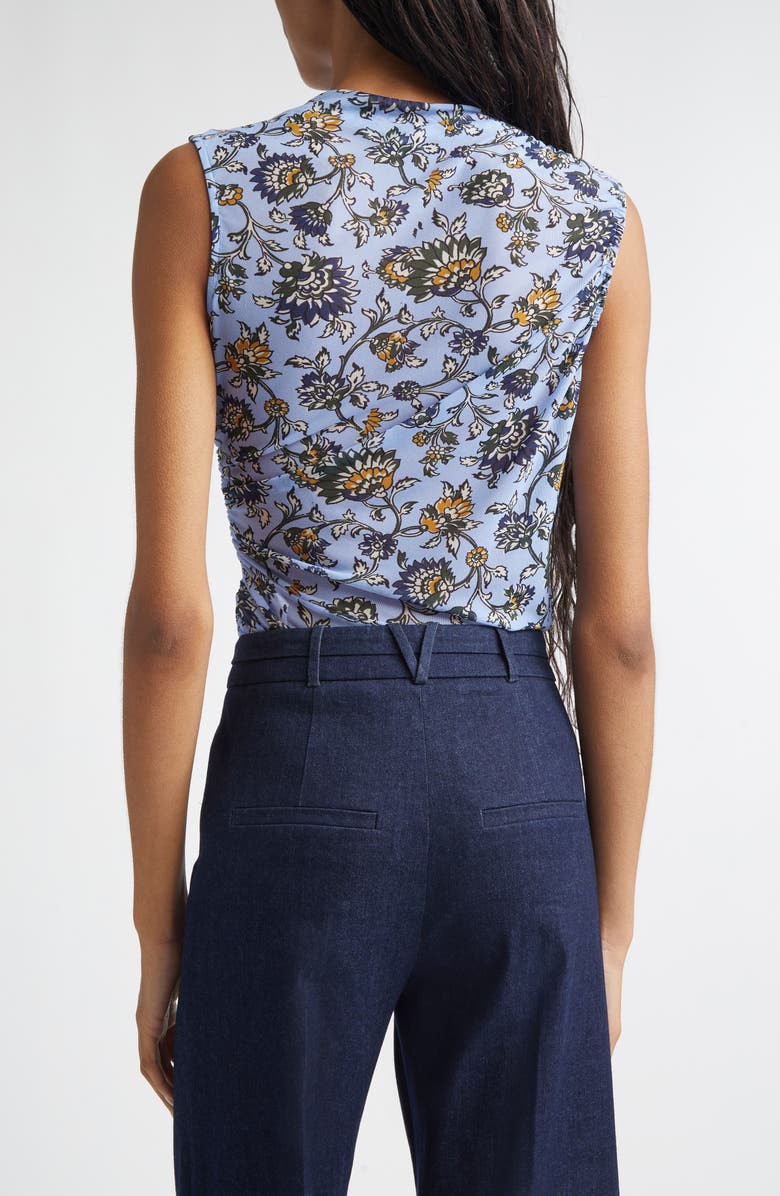 Veronica Beard Sylviani Print Sleeveless Top, Alternate, color, Ice Blue Multi
