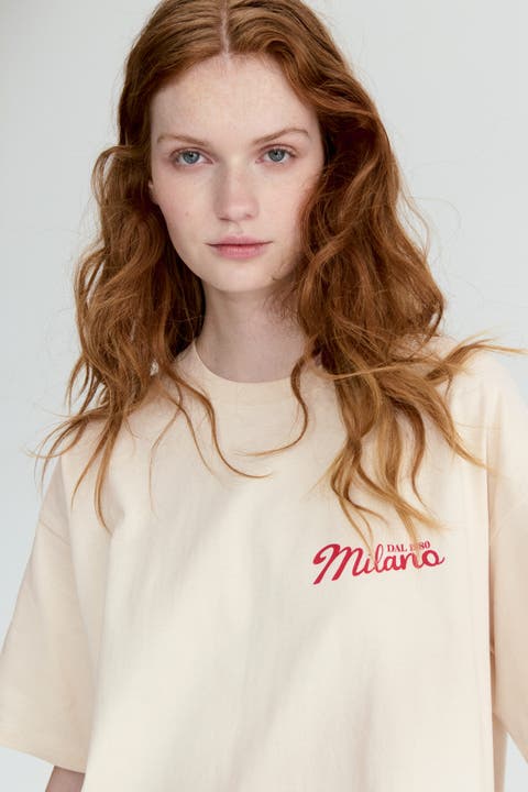 Oversized t-shirt with printed motif