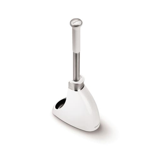 Simplehuman Toilet Brush, Stainless Steel + White Plastic In White