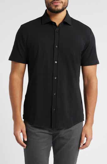 BOSS Roan Knit Short Sleeve Button-Up