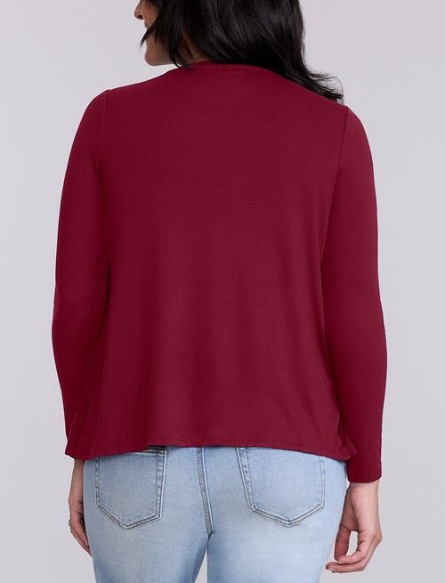 Motherhood Maternity Crewneck Long Sleeve Draped Nursing Tee In Red