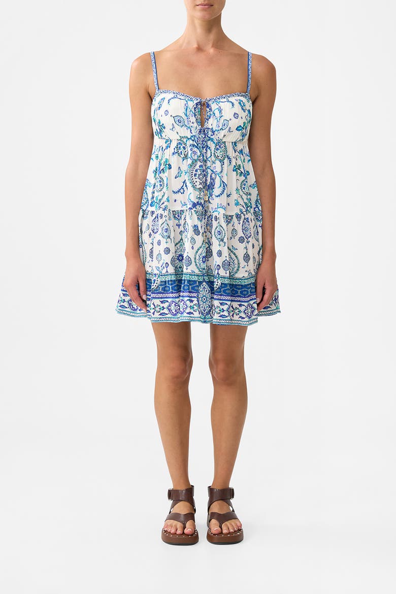 Gathered Bust Tiered Mini Dress Isnik Lullaby, Main, color, Isnik Lullaby