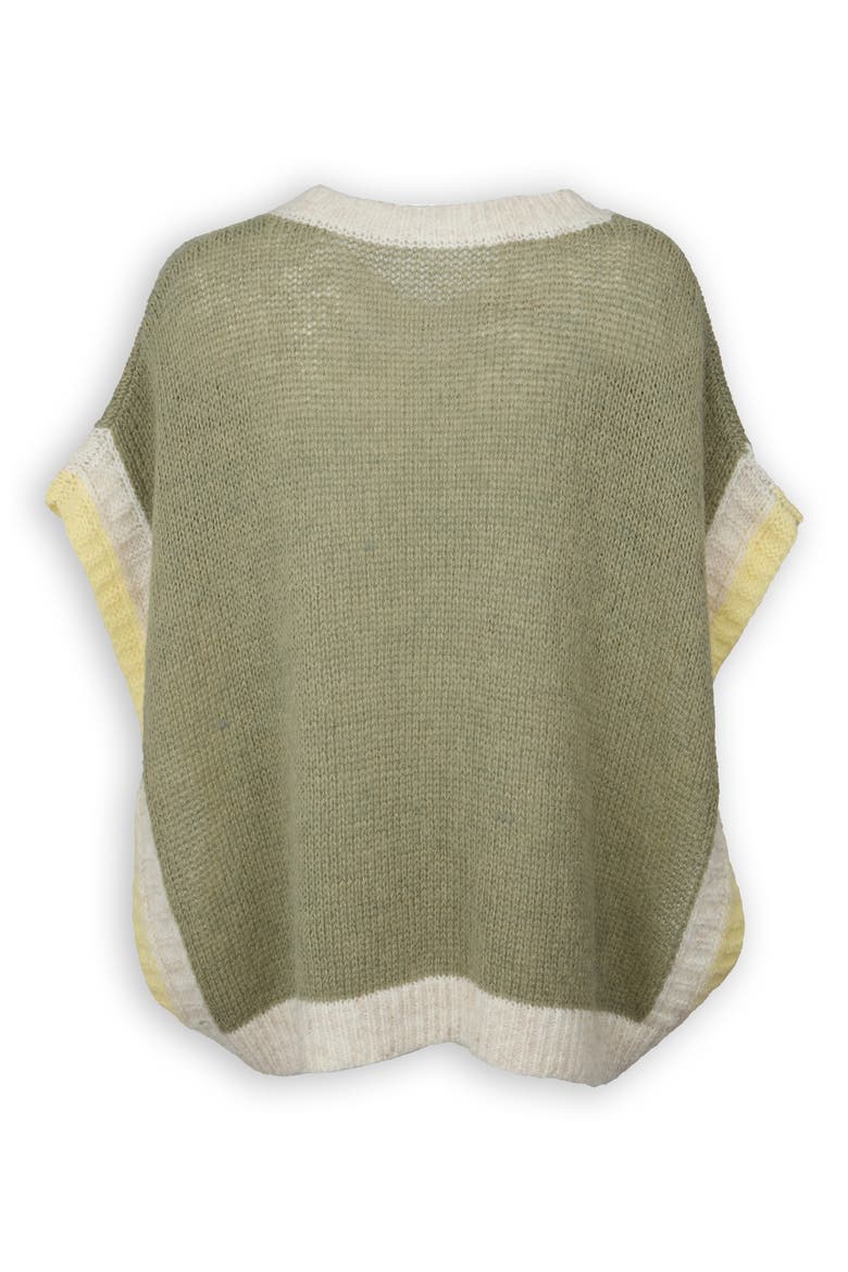 Striped V-Neck Sweater, Alternate, color, GREEN