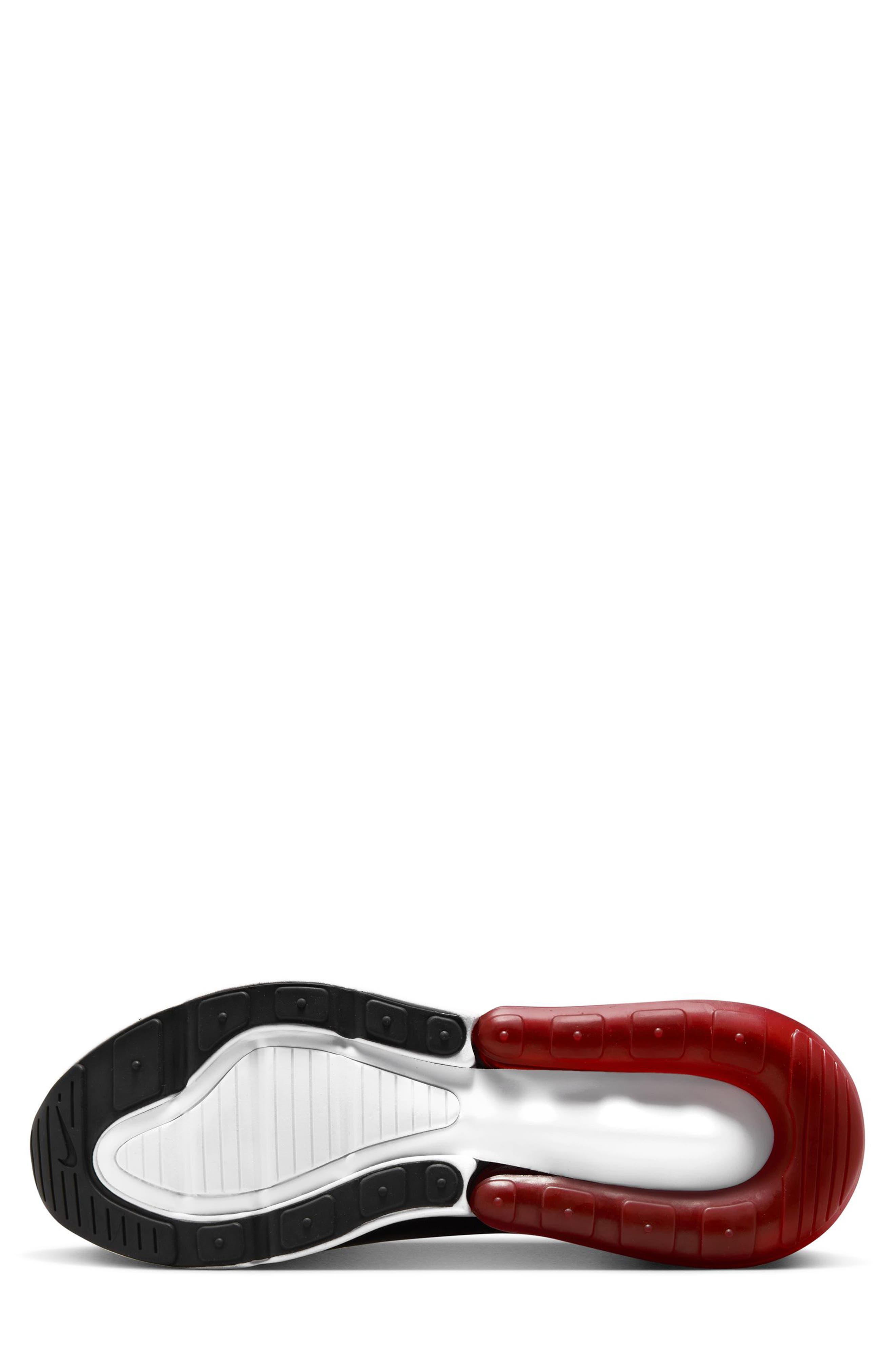 Air Max 270 Sneaker, Alternate, color, GYM RED/ WHITE