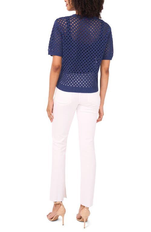 Vince Camuto Open Stitch Sweater In Blue