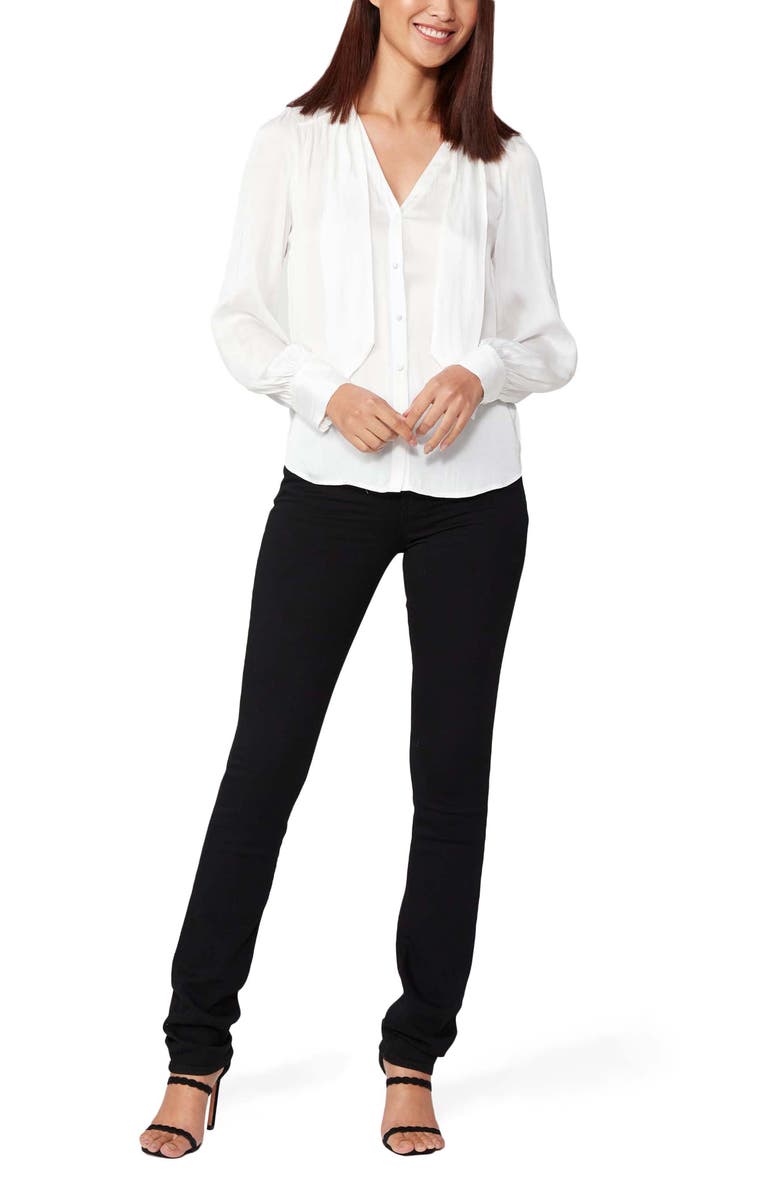 PAIGE Cleobelle Tie Neck Blouse, Alternate, color, White