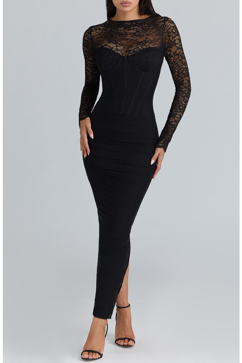 Shiloh Long Sleeve Body-Con Dress, Alternate, color, BLACK