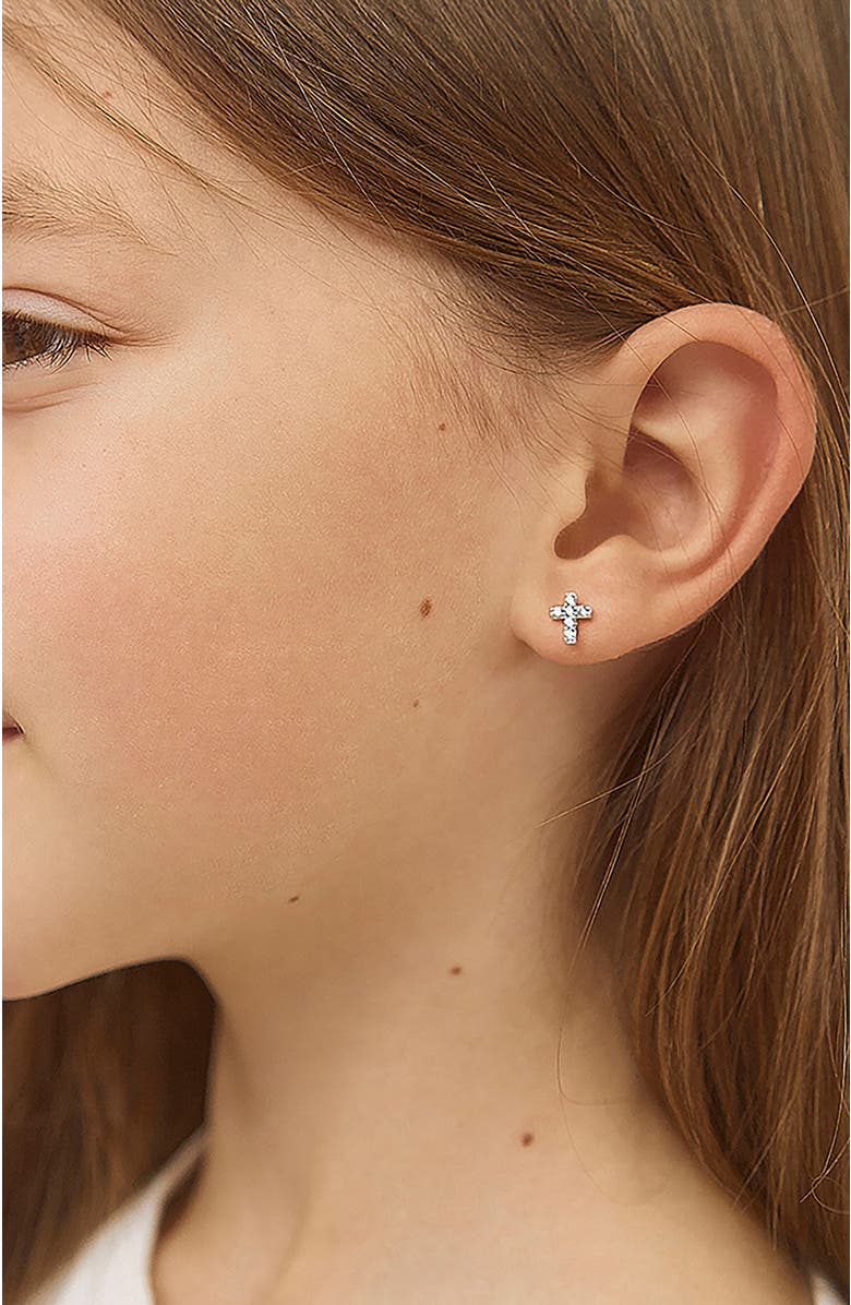 In Season Jewelry The Cross Earrings, Alternate, color, Silver