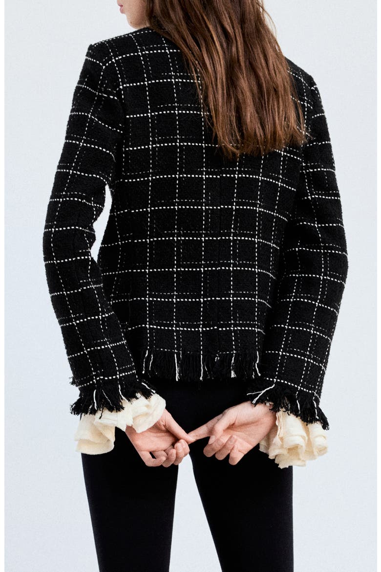 Audrey Tweed Blazer, Alternate, color, BLACK