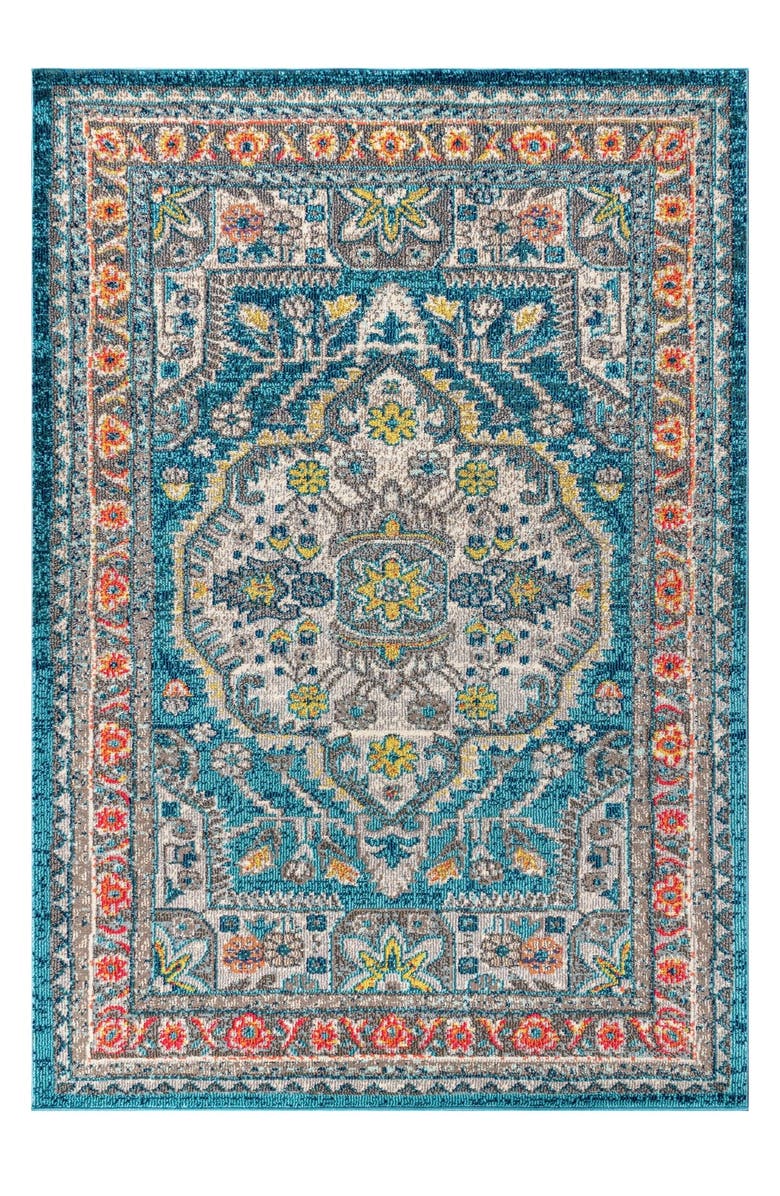 JONATHAN Y Bohemian FLAIR Boho Vintage Area Rug, Main, color, Blue/Yellow