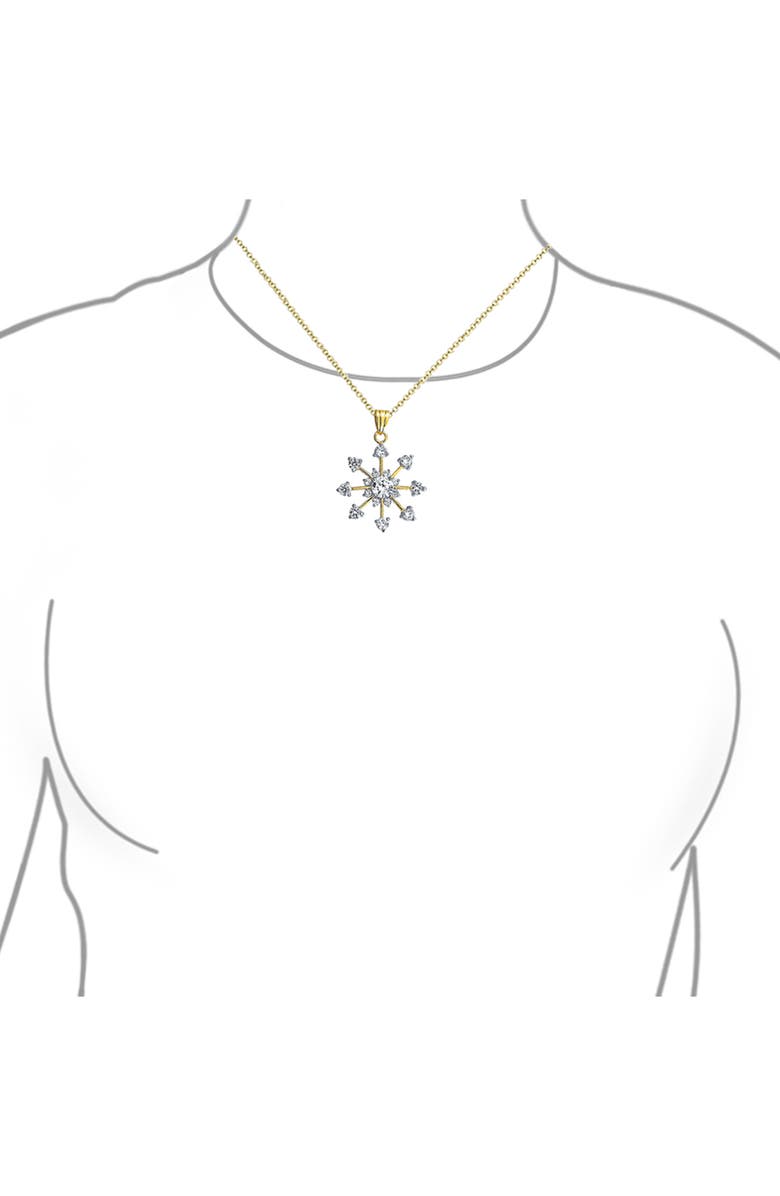 BLING JEWELRY CZ Snowflake Pendant Necklace, Alternate, color, Grey
