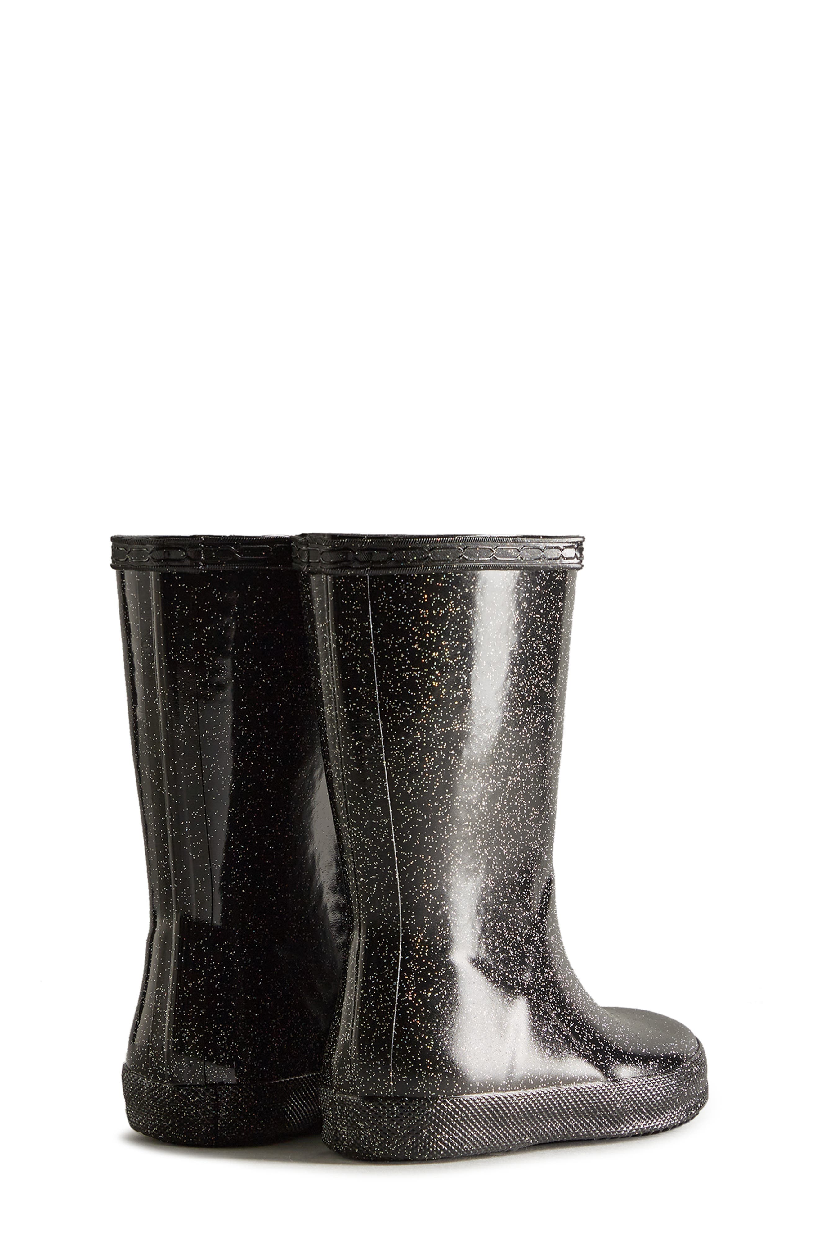 Hunter Kids' First Classic Starcloud Glitter Waterproof Rain Boot, Alternate, color, 