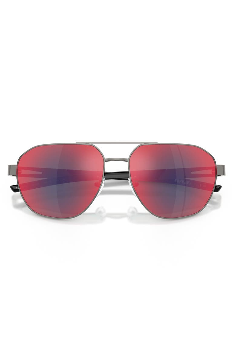 Scuderia Ferrari 59mm Irregular Sunglasses, Alternate, color, Gunmetal