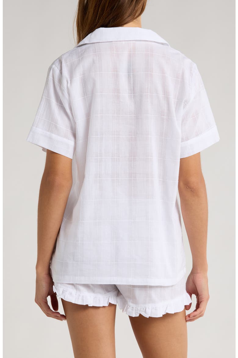 Ivy Frill Cotton Short Pajamas, Alternate, color, WHITE