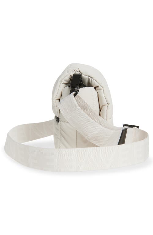 Veecollective Mini Porter Quilted Recycled Nylon Messenger Bag In White