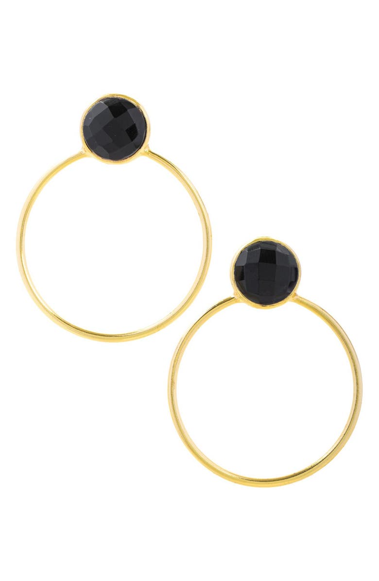 SAACHI Embellished Frontal Hoop Earrings, Main, color, 