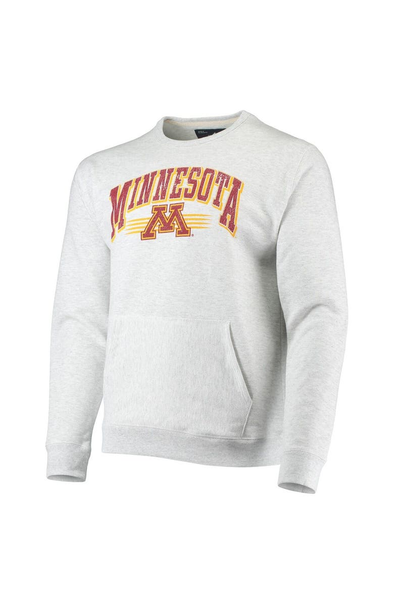 LEAGUE COLLEGIATE WEAR Men's League Collegiate Wear Heathered Gray Minnesota Golden Gophers Upperclassman Pocket Pullover Sweatshirt, Alternate, color, Heather Gray