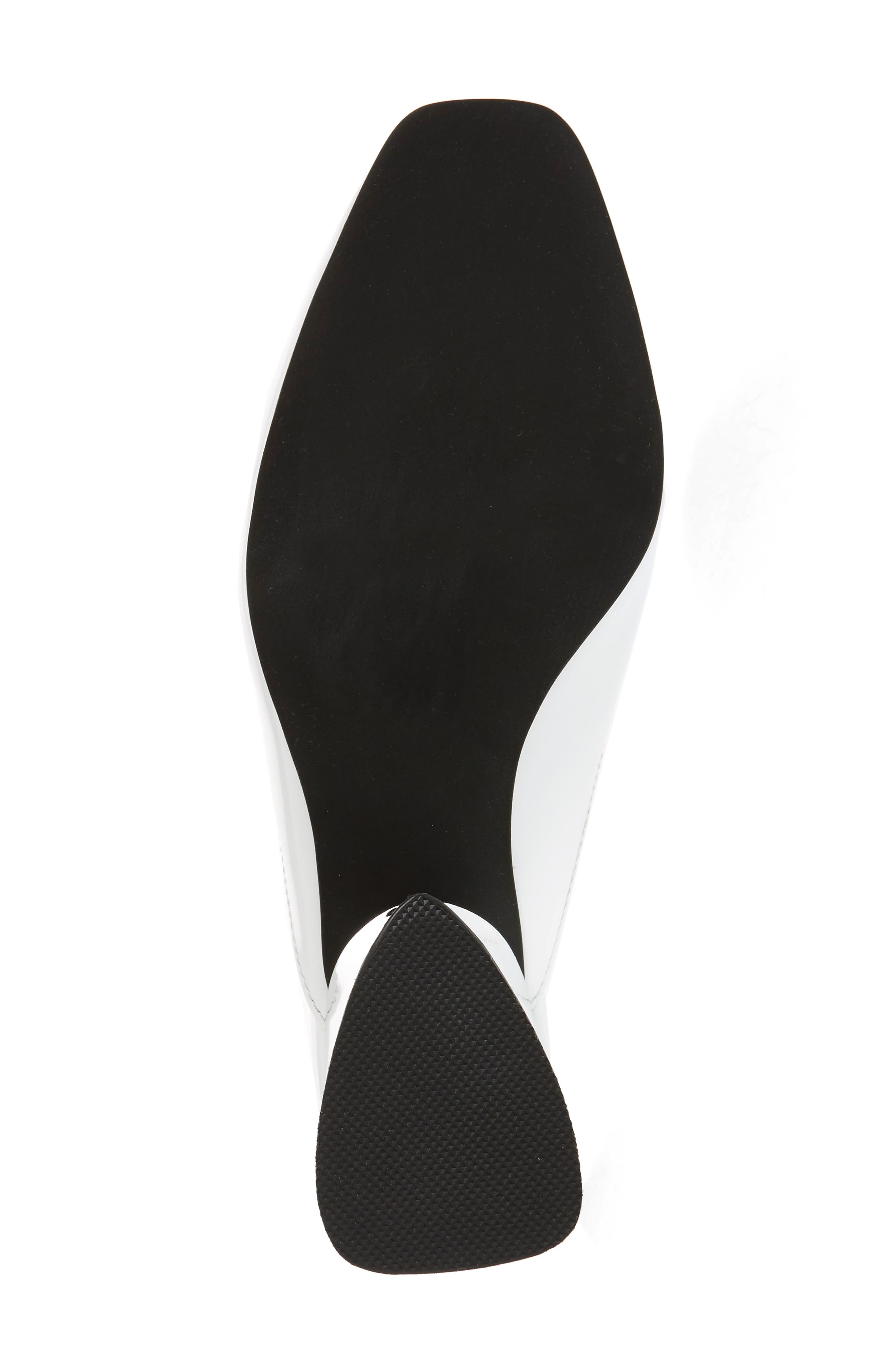 Lamer Flared Heel Mule, Alternate, color, WHITE/ SILVER LEATHER