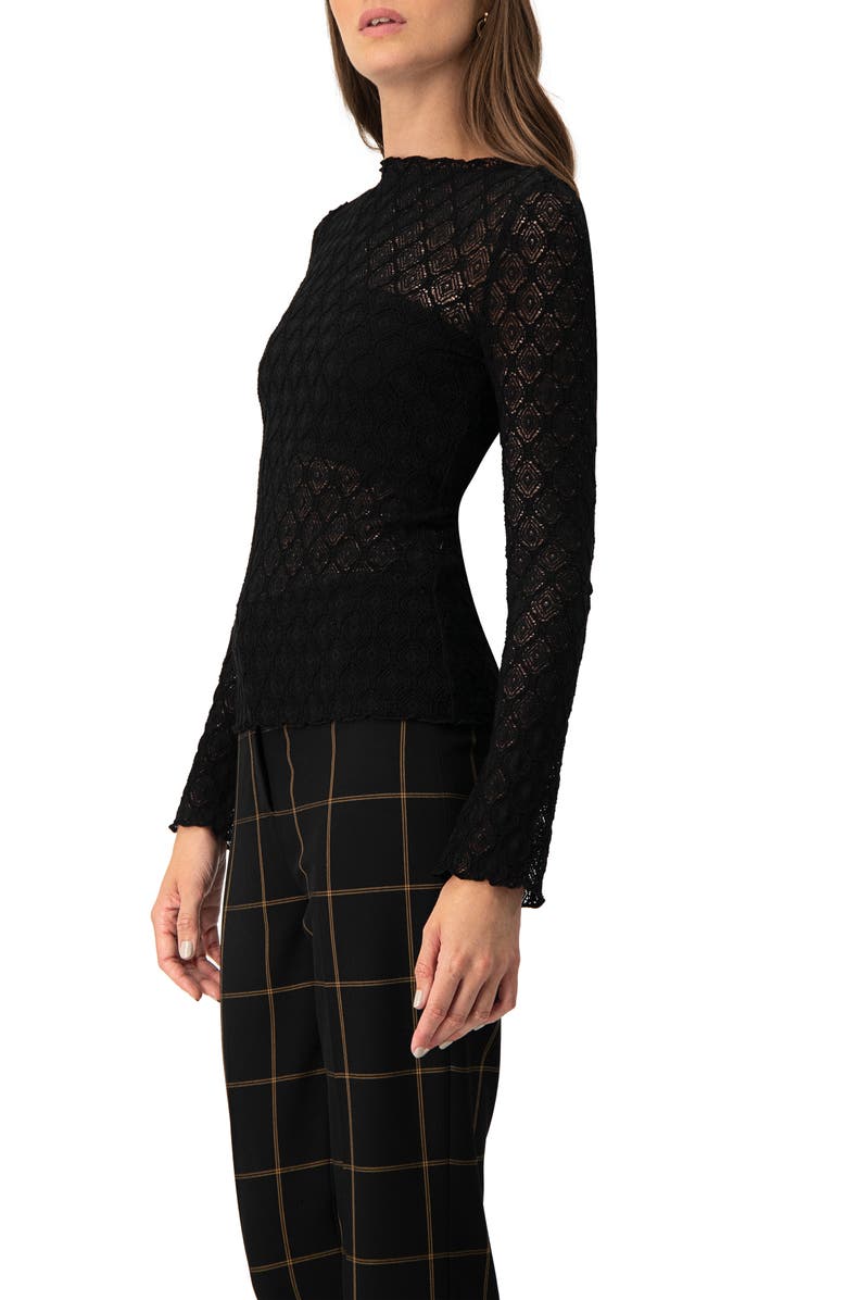 IVONNE Knitted Long Sleeve Blouse, Alternate, color, Black