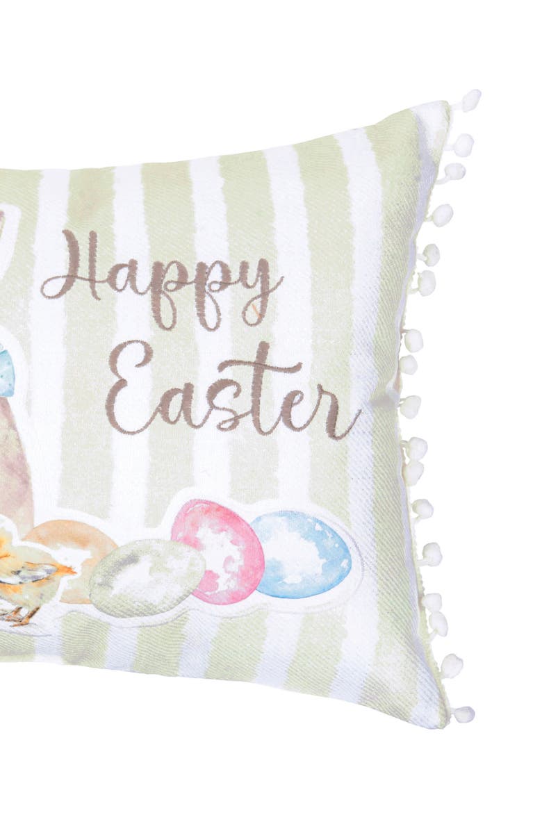 C&F Home "Happy Easter" Bunny Ducklings & Eggs Cotton Blend Mini Accent Pillow 13" x 18", Alternate, color, Yellow
