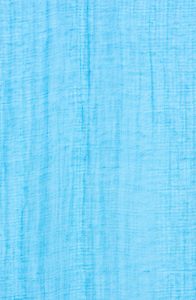 Eileen Fisher Textured Organic Linen Blend Scarf, Alternate, color, Oahu Blue