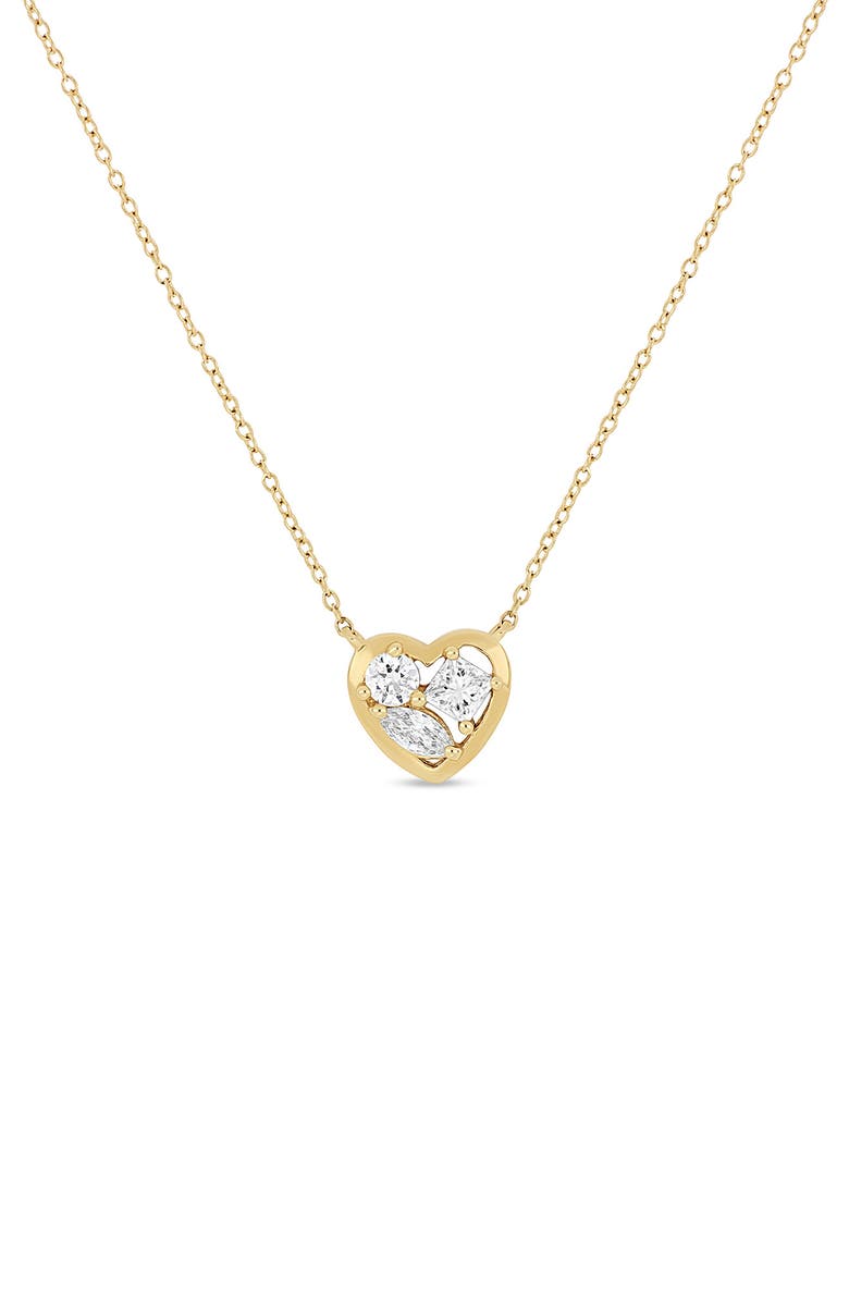Bony Levy 18K Yellow Gold Diamond Heart Pendant Necklace, Main, color, 