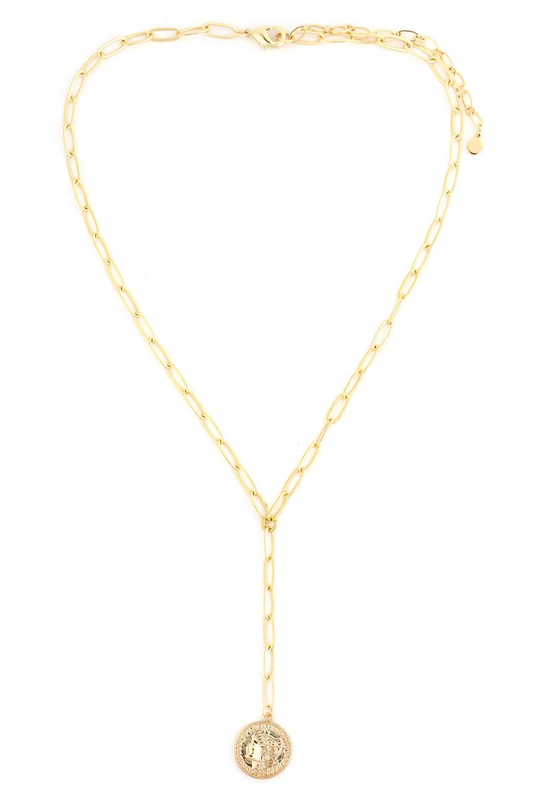 Coin Y-Necklace, Main, color, GOLD