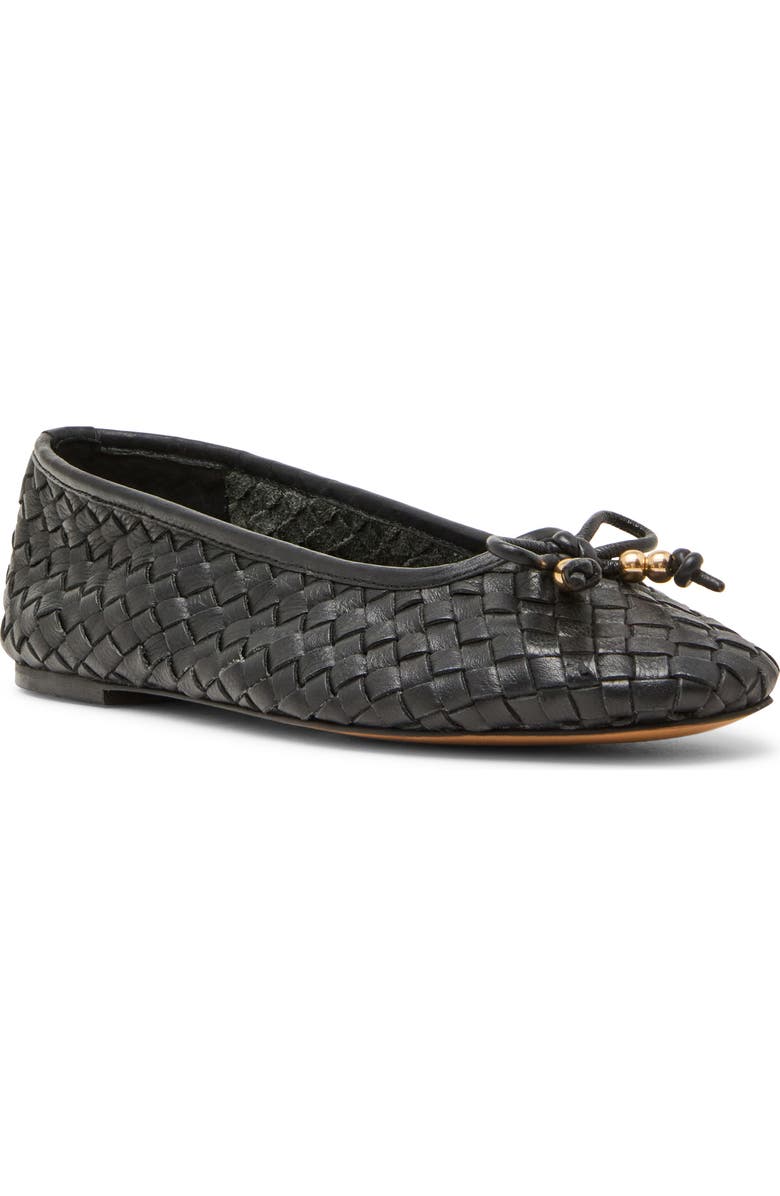 Steve Madden Divy Woven Ballet Flat, Main, color, Black Leather