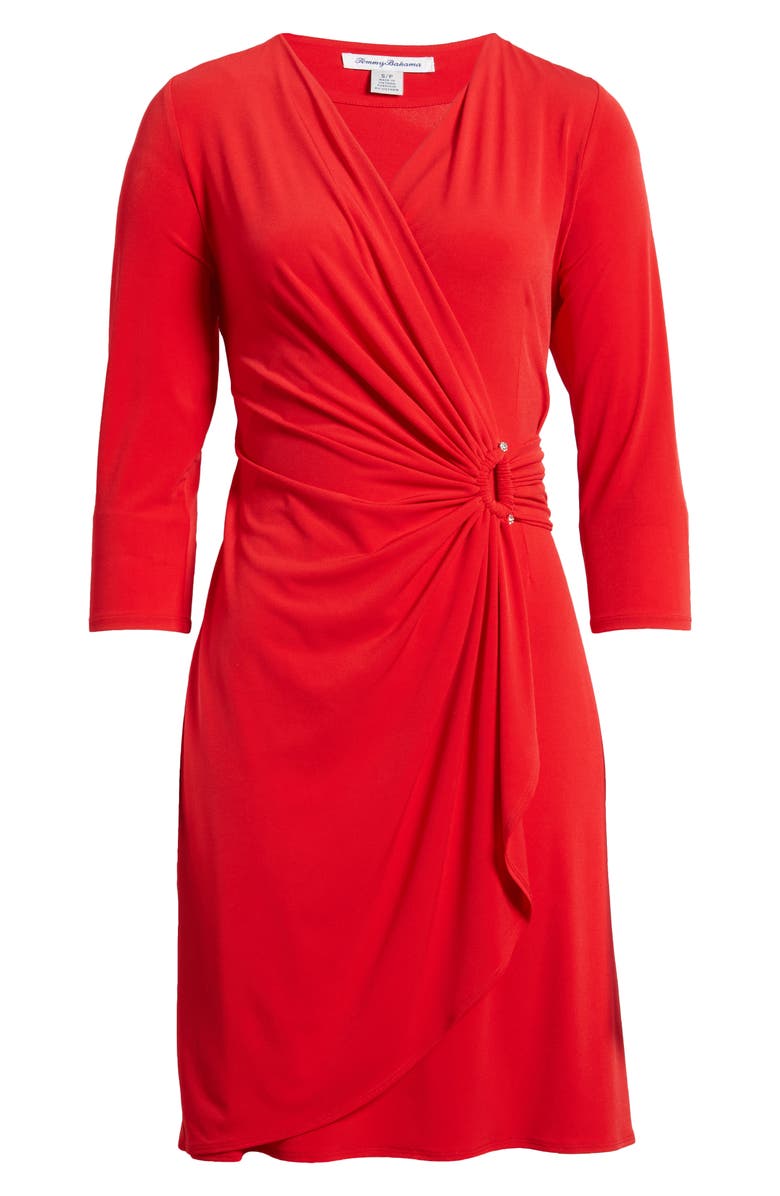 Tommy Bahama Clara Rhinestone Accent Faux Wrap Dress, Alternate, color, 