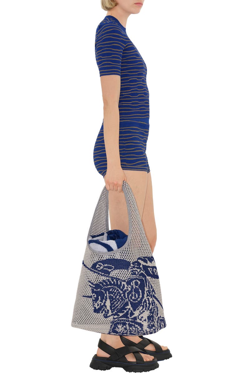 Burberry Large EKD Crochet Bag, Alternate, color, White