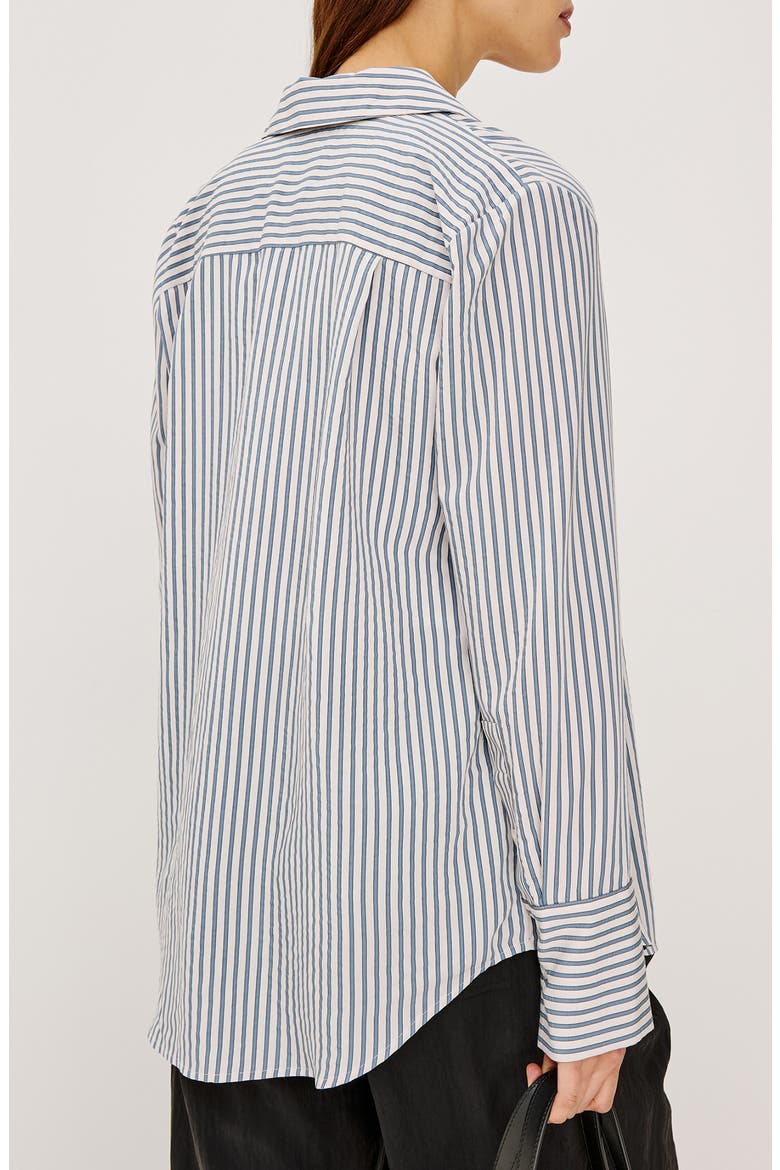 Beck Striped Button-Up Shirt, Alternate, color, IVORY STEEL BLUE STRIPE
