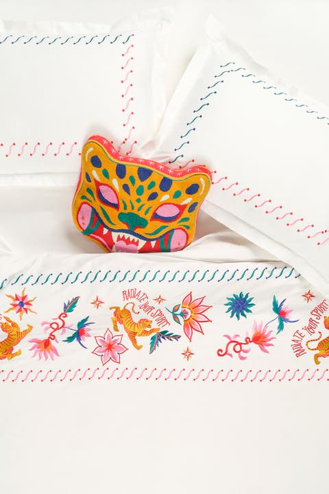 Kadmos Embroidered Viscose Cotton King Duvet Cover Set