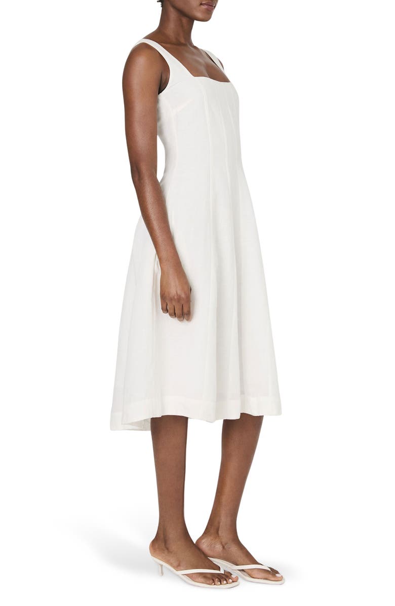 French Connection Birdie Linen Blend Midi Dress, Alternate, color, 