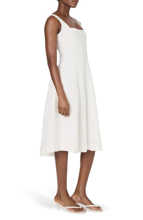 French Connection Birdie Square Neck Midi Dress In Summer White